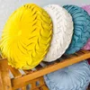 Cushion/Decorative Pillow 20 Color Velvet Round Pumpkin Cushion Fashion Pleated Futon Cushion Sofa Tatami PP Cotton Filled Cushion With Core Pillow 230311