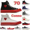 2023 Luxurys أحذية عارضة أحذية All-Star 70 × Comme Mens Designer Sneakers Hi Ox White Black Red Midsole Blue Quartz Ct Fashion Plats Womens Trainers 35-44