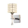 Vägglampor Enkla moderna K9 Crystal Lamp Rectangle Art Decotation Aisle veranda balkong Bedside Light El Home Lighting E27