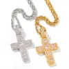 Hänghalsband bling cross pendantnecklace mirco pave prong inställning för män hiphop smycken bp020 splourdant