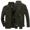 Mäns jackor Autumn Cargo Jacket Men Spring Casual Cotton Coat Militär Multi Pocket Bomber Jackets Mens Mens Military Coats M-6XL 230311