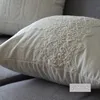 Cushion/Decorative Pillow Flounced Embedded Lace White Satin Cushion Cover Pillow Cover throw pillows no filler for living room 230311