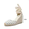 Sandaler Nice Sapato Feminino-erbjudande rusade 7-9 cm Sandalias Mujer Womens Up Wedge Espadrille Summer Shoes Round Stängt tå häl