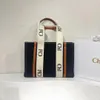 Borse da donna firmate WOODY Tote shopping bag borsa da viaggio in nylon di alta qualità Tela moda lino Grandi borse da spiaggia Borsa a tracolla a tracolla di lusso da viaggio di design