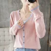 Women's Knits Tees Fashion Casual Cashmere women's cardigan Sweater Women Solid Color Long Sleeve Versatile cashmere 230311