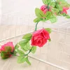 Fleurs décoratives Artificielle Pivoine Rose Vignes Guirlande Feuilles Vertes Plante Suspendue Pour La Maison Plafond Arche De Mariage Porte Décoration De Fête De Noël