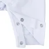 Strampler Baby Jungen Taufstrampler Duschoutfits Born White Einteiler Kurzarm Sommerkleidung Taufgeschenk mit Baskenmütze 230311