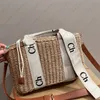 Raffia Knit Tote Bag Designer for Women Luxurys grandes bolsas de praia Bolsas de bolsas de ombro de moda de moda cruzadas Bolsas de bolsas