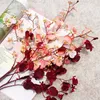 Dekorativa blommor 1 st lång gren Silk Artificial Dynamic Peacock Dancing Orchid Wedding Pography Home Table Decoration