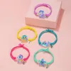 Bracelets porte-bonheur 5 pièces/ensemble mignon océan Animal acrylique couleur bonbon extensible corde Bracelet pour adolescents filles bandeau utiliser fête anniversaire cadeau