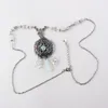 Hänge halsband gotiskt pentagram start halsband kvinnor kristallpärlor lång kedja inledande uttalande trendiga smycken