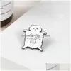 Pimleri Broşlar Beyaz Kedi Hayvan Sevimli Küçük Komik Emaye Kadınlar Için Kot Gömlek Dekor Broş Pin Metal Kawaii Rozeti Moda Takı Dro Dhh1I