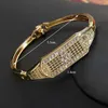 Brazalete de moda marroquí, pulsera de Color dorado con cristal, joyería de muñeca árabe para mujer como regalo de boda para novias