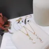 Moda kobiety luksusowy designerski naszyjnik łańcuch 18 -karatowy złoto plisowane różowe złoto platowane stal nierdzewna kwiat litera wisiorki biżuterii x163 ab