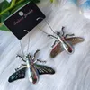 Серьги с серебряными украшениями с серебряным цветом для насекомых подвесной подвесной подвесная подруга Подарок класс класс.