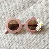 현대 어린이 사이클링 선글라스 어린이 크기 패션 라운드 플라워 프레임 안경 귀여운 꽃