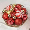 Décoration de fête 26 pièces/ensemble boule de noël ornements décor d'arbre de noël 3cm 6cm coffret cadeau pour pendentif année 2023