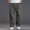 Men's Pants Men's Casual Cotton Pants Straight Pocket Loose Elastic Work Trousers Brand Super Large Size 6XL 230311