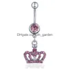 Ombelico Bell Button Rings D0370 Crown Belly Ring Mix Colori Drop Delivery Jewelry Body Dhgarden Dhbms