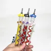 Hosahs Pyrex Oil Burner Pipes Spoon Glass Handrör Rör Tobak Torra ört för silikon Bong Glass Bubbler
