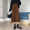 Skirts Spring Chiffon Harajuku High-waisted Pleated Skirt Women Women's Long Woolen Fashion Loose Black A-line