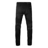 Черные спортивные костюмы панк -стройные джинсы мужской джинсы наборы джинсов наклонной молнии и разорванные брюки с вареньем.