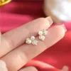 Hoopörhängen 2023 Korean Flower Leaf Stud for Women Super Fairy Fashion Plated 14k Gold Ear Jewelry Party Gifts grossist