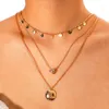 Pendant Necklaces European Trendy Multilayer Star Moon Women Vintage Ox Horn Crescent Clavicle Necklace Jewelry YN817