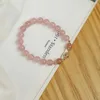 Bracelets Bracelet Natural Girl Ins Small Design simples Design simples Charme de cristal rosa Amigo do presente DIY