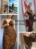Sukienki swobodne Julissa mo Leopard Print vneck seksowne bodycon długie dres koronki w górę letni żeński paski imprezowe plażę vestidos 230310