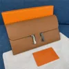Designer Bag Long Wallet Box Cuir de veau Matériel argenté Portefeuille en cuir de vachette Togo