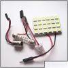 Dekorativa lampor LED -ljus T10 BA9S FESTOON 5050CHIP 24SMD 12V Vit färgpanelpanel Kupol tak släpp leverans 2022 M DHDQR