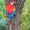 Promocja dekoracji świątecznych! Żywiczna papuga posąg montowana na ścianie DIY Outdoor Ogrodowe Dekoracja Dekora