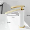 Bathroom Sink Faucets Bathroom Faucet Brass Gold Black Bathroom Basin Faucet Cold And Water Mixer Sink Tap Deck Mounted White Gold Tap 230311