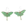 Dangle Earrings Green Butterfly Moth Unusual Acrylic Hanging Pendants For Women Female Girls Funny Statement Vintage Earring Jewelry