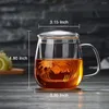 Bicchieri da vino Tazza con colino da tè Articoli da tè per la casa Tazza di vetro Teiera per fornello Tazza da tè resistente al calore ad alta temperatura antideflagrante