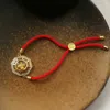 Bracelets Thailand Tourism New Palace Transfer Bead Bracelet Birthyear Red Rope Women's Two-color Gold-plated Adjustable Jewelry