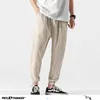 남자 바지 privathinker cotton linen casual harem pants 남자 조깅하는 사람 여름 바지 남성 중국 스타일의 헐렁한 바지하라 주쿠 옷 230311