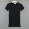 Women's T Shirts TVVovvin 2023 Korean Short Sleeve Transparent T-shirt Slim Sexig tunn oregelbunden delad topp Women's Fashion Tees Mesh WR3Z