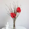 Kwiaty dekoracyjne 5pc Symulacja Pieniona gałąź fałszywa rośliny Wedding Art Art Kwiatowy