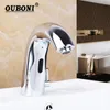 Bathroom Sink Faucets Monite Solid Brass Chrome Polish Automatic Hands Touch Free Sensor Faucet Tap