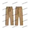 Xinxinbuy 남자 여자 디자이너 디자이너 pant double letter worly letter jacquard fabric spring Summer Cotton Casual Pants Letter Khaki Grey White Black XS-L