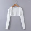 Blouses pour femmes automne haut à manches longues Sexy blanc haut court femmes 2023 mode coréenne décontracté Camis ensemble chemises élégantes pour