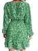 Sukienki swobodne Eleganckie damskie biuro Mini Mini sukienka Kobiet Autumn V-Neck Długie rękawowe marszczyki Slim A-Line Sukienki na damską szatę G230311