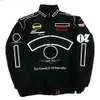 F1 Ceket Siyah Sonbahar Ve Eski Kış Tam İşlemeli Pamuklu Giyim F1 Formula 1 Yarış Ceketi Spot Satış 04LT