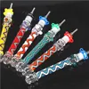 Mini Nectar Kit Hookahs 10mm Nector Dab Straw Oil Rigs Micro NC Set Glass Water Pipe Titanium Tip ash catcher for bong