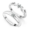 Wedding Rings Lovers 925 Sterling Silver Women Men CZ Crysatl Jewelry For Romantic Gift Top Quality