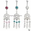 Navel Bell Button Rings D0432 Dream Catcher Belly Ring Mix Colors Drop Leverans smycken Body Dhgarden DHL8I