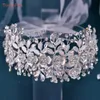 Luxe sprankeling Rhinestones Wedding Jurk Sashes Taille Belt Silver Legering Bloemkristallen riemen voor bruid Women Taillband Jewel Accessories Bridal Sashes CL1985