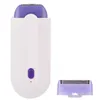 Epilator 2 INI 1 Epilator för kvinnor smärtfritt hårborttagare Epilator Bikini Trimmer USB RECHARGEABLE Lady Shaver Depilation Tool Blue Light 230310